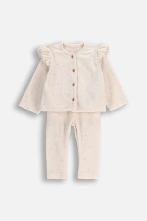 COCCODRILLO komplektas HAPPY PUPPY GIRL NEWBORN, kreminis, cm 