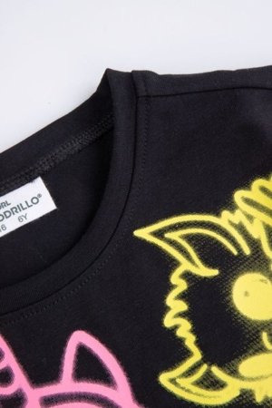 COCCODRILLO marškinėliai RAVE GIRL KIDS, juodos, cm 