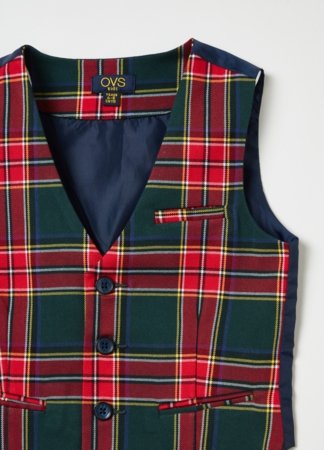 OVS BOY3-10Y VEST 2M 5-6 GREEN CHECK 001913375 