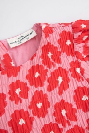 COCCODRILLO suknelė trumpomis rankovėmis MAXITROPIC GIRL KIDS, spalvota, WC5128201MGK-022-122, 122 cm 