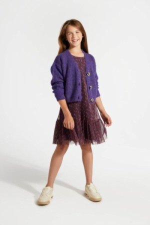 COCCODRILLO susegamas megztinis ACADEMY GIRL JUNIOR, violetinis, ZC4172201AGJ-016-164, 164 cm 