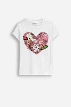 COCCODRILLO marškinėliai CRAFT PUNK GIRL KIDS, balti, ZC5143201CGK-001-116, 116 cm 