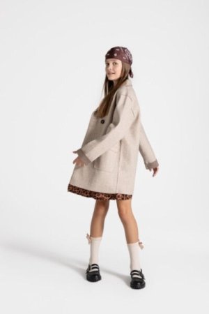 COCCODRILLO paltas RODEO GIRL JUNIOR, smėlio spalvos, ZC4151301RGJ-002-164, 164 cm 