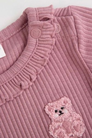 COCCODRILLO smėlinukas TEDDY BEAR GIRL NEWBORN, rožinis, cm 