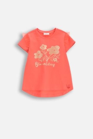 COCCODRILLO marškinėliai trumpomis rankovėmis NOSTALGIC MEADOW GIRL KIDS, rožiniai, WC5143203NGK-025-122, 122 cm 