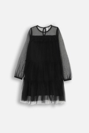 COCCODRILLO suknelė MYSTIC NATURE GIRL JUNIOR, juoda, ZC4128101MGJ-021-164, 164 cm 