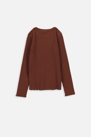 COCCODRILLO marškinėliai ilgomis rankovėmis EVERYDAY GIRL, rudi, ZC3143102VGB-018- 