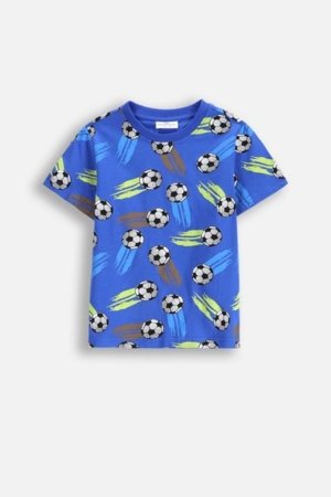 COCCODRILLO marškinėliai trumpomis rankovėmis MONOCHROME BOY KIDS, mėlyni, WC5143203MBK-032-122, 122 cm 