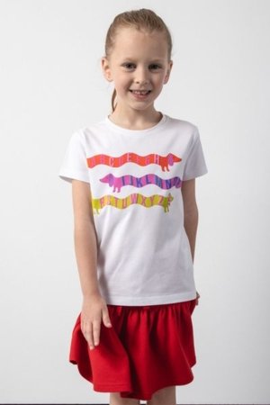 COCCODRILLO marškinėliai ACADEMY GIRL KIDS, balti, cm 