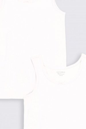 COCCODRILLO apatiniai marškinėliai be rankovių BASIC UNDERWEAR, balti, 104/110 cm, 2 vnt., ZC2407207BAU-001 ZC2407207BAU-001-164
