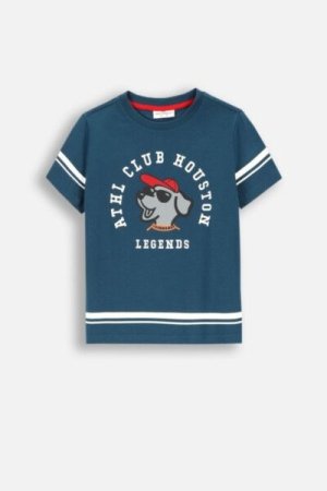COCCODRILLO marškinėliai trumpomis rankovėmis ACADEMY BOY KIDS, mėlyni, ZC4143202ABK-014-098, 98 cm 