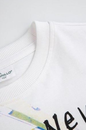 COCCODRILLO marškinėliai trumpomis rankovėmis, balti, cm 