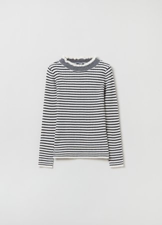 OVS GIRL3-10Y TRICOT 2H 4-5 BLACK-STRIPED WHITE 001913468 