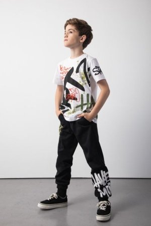 COCCODRILLO kelnės SPORTS BOY JUNIOR, juodos, ZC5120202SBJ-021-134, 134 cm 