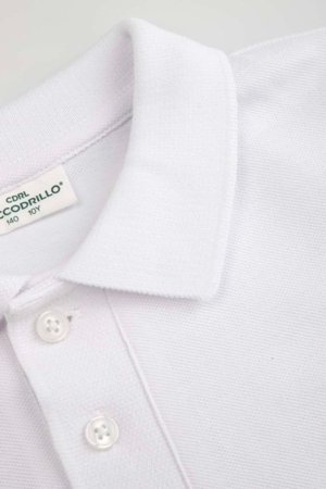 COCCODRILLO polo marškinėliai trumpomis rankovėmis, balti, WC6143601EJB-001-116, 116 dydis 