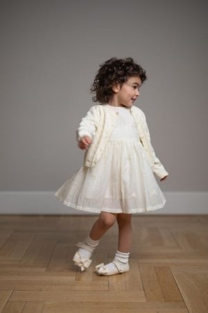 COCCODRILLO suknelė trumpomis rankovėmis, smėlio spalvos, WC6128201FGN-003-074, 74 dydis 