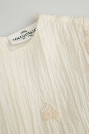 COCCODRILLO suknelė trumpomis rankovėmis, smėlio spalvos, WC6128201FGN-003-074, 74 dydis 