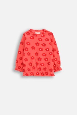 COCCODRILLO marškinėliai ilgomis rankovėmis NOSTALGIC MEADOW GIRL NEWBORN, rožiniai, WC5143101NGN-025-086, 86 cm 