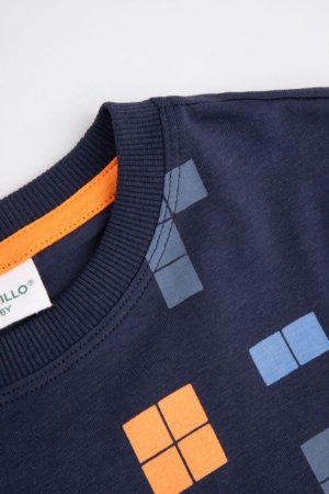 COCCODRILLO marškinėliai trumpomis rankovėmis, tamsiai mėlyni, WC6143206MBK-015-110, 110 cm 