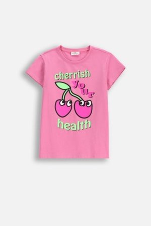 COCCODRILLO marškinėliai trumpomis rankovėmis EVERYDAY GIRL B, tamsiai rožini, WC5143203VGB-008-152, 152 cm 