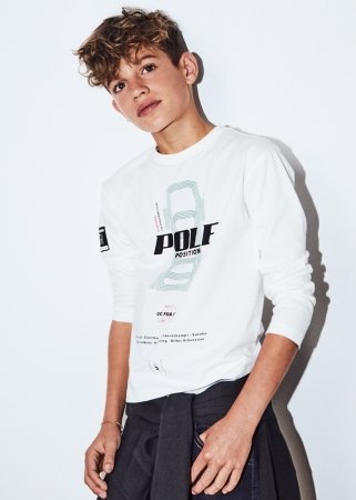 MAYORAL marškinėliai ilgomis rankovėmis 7D, kreminiai, 7.087-38, 167 cm 