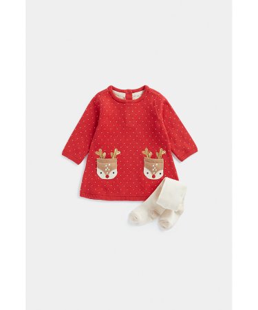 MOTHERCARE suknelė ilgomis rankovėmis ir pėdkelnės, FE045  