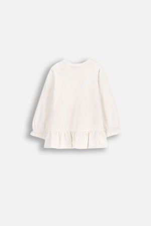 COCCODRILLO marškinėliai ilgomis rankovėmis NOSTALGIC MEADOW GIRL NEWBORN, kreminiai, WC5143103NGN-003-086, 86 cm 