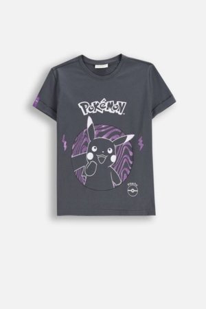 COCCODRILLO marškinėliai trumpomis rankovėmis LICENCE GIRL, pilki, WC5143218LGD-020-164, 164 cm 