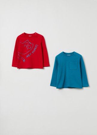 OVS BOY9-36M T-SHIRT L/S 2M 30-36 RED 001847421 