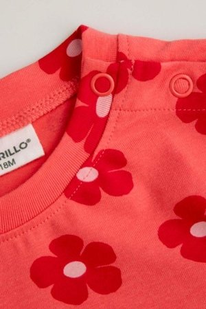 COCCODRILLO marškinėliai ilgomis rankovėmis NOSTALGIC MEADOW GIRL NEWBORN, rožiniai, WC5143101NGN-025-086, 86 cm 