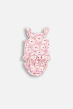 COCCODRILLO smėlinukas trumpomis rankovėmis HAPPY RETRO GIRL NEWBORN, rožinis 