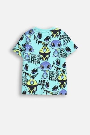 COCCODRILLO marškinėliai trumpomis rankovėmis COSMIC RAVE BOY KIDS, mėlyni, WC5143201CBK-013-122, 122 cm 