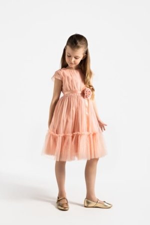 COCCODRILLO suknelė trumpomis rankovėmis ELEGANT JUNIOR GIRL, rožinė, WC5128207EJG-033-164, 164 cm 