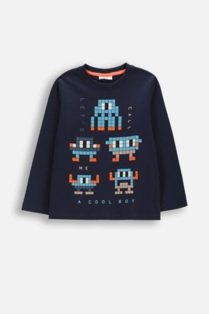 COCCODRILLO marškinėliai ilgomis rankovėmis, tamsiai mėlyni, cm 