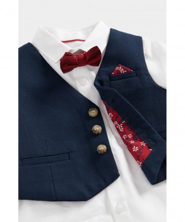 MOTHERCARE marškiniai ilgomis ranovėmis, liemenė ir peteliškė, CC114 600290
