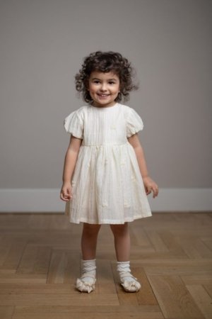 COCCODRILLO suknelė trumpomis rankovėmis, smėlio spalvos, WC6128201FGN-003-074, 74 dydis 