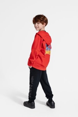 COCCODRILLO džemperis su gobtuvu DRAGONS BOY JUNIOR, raudonas, WC5132402DBJ-009-164, 164 cm 