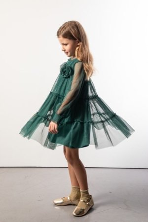 COCCODRILLO suknelė, žalia, ZC5128105EJG-011-152, 152 cm 