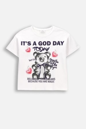 COCCODRILLO marškinėliai trumpomis rankovėmis, balti, WC6143205SGJ-001-134, 134 cm 