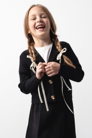 COCCODRILLO susegamas megztinis BACK TO SCHOOL GIRL, juodas, WC5172201BSG-021-164, 164 cm 