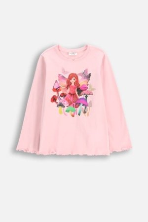 COCCODRILLO marškinėliai ilgomis rankovėmis DREAM DIARIES GIRL KIDS, rožiniai, WC5143101DGK-033-122, 122 cm 