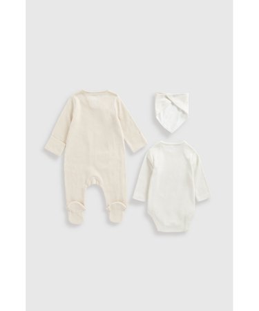 MOTHERCARE šliaužtinukas ilgomis rankovėmis, smėlinukas ir seilinukas, GF294 