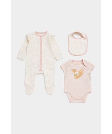 MOTHERCARE šliaužtinukas ilgomis rankovėmis, smėlinukas trumpomis rankovėmis ir seilinukas, FB429 644775