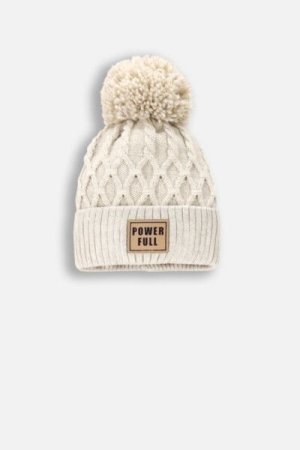 COCCODRILLO kepurė ACCESSORIES WINTER GIRL, smėlio spalvos, ZC4364302AWG-002-056, 56 cm 