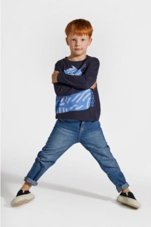COCCODRILLO marškinėliai LICENCE BOY KOCIA SZAJKA, tamsiai mėlyni, ZC4143101LBK-015-134, 134 cm 