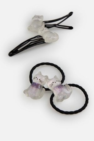 COCCODRILLO plaukų gumytės ir segtukai, juodos, WC6311206PBJ-022-000,  