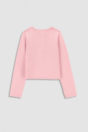 COCCODRILLO susegamas megztinis BASIC GIRL, powder pink, WC3172201BAG-033 WC3172201BAG-033-158