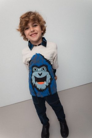 COCCODRILLO marškinėliai, kreminiai, ZC5143201YBK-002-110, 110 cm 