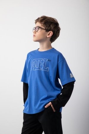 COCCODRILLO marškinėliai ACADEMY BOY JUNIOR, mėlyni, ZC5143102ABJ-032-134, 134 cm 