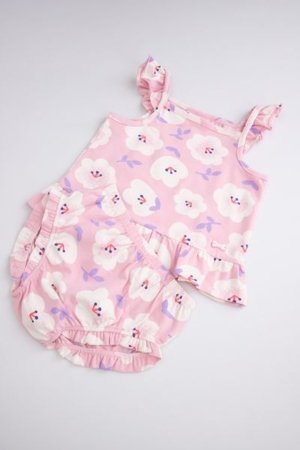 COCCODRILLO smėlinukas trumpomis rankovėmis HAPPY RETRO GIRL NEWBORN, rožinis 